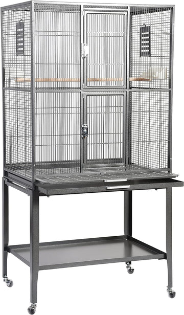 Brisbane Cage (Black) - Large Spacious Durable Metal Cage - For Sugar Gliders, Chinchillas, Squirrels, Ferrets & Other Small Pets