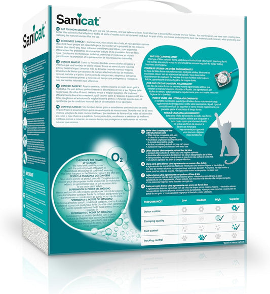 Sanicat - Active White Lotus Flower Clumping Cat Litter | Made of natural minerals with guaranteed odour control | Absorbs moisture and makes cleaning easier | 6 L capacity?PTSANIZ036