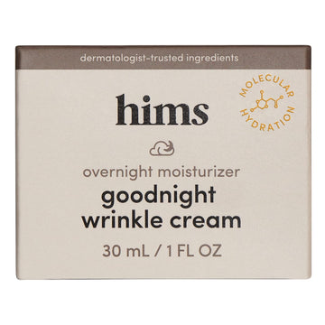 Hims Goodnight Wrinkle Cream For Men - Fine Lines, Puffiness, Dark Eye Circles - Caffeine, Hyaluronic Acid, Night Cream, Almond Scent - Vegan, Cruelty-Free, No Parabens - (1Oz)