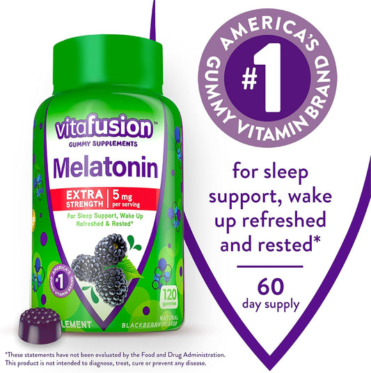 Vitafusion Extra Strength Melatonin Gummy Vitamins, 5Mg, 120 Ct Gummies