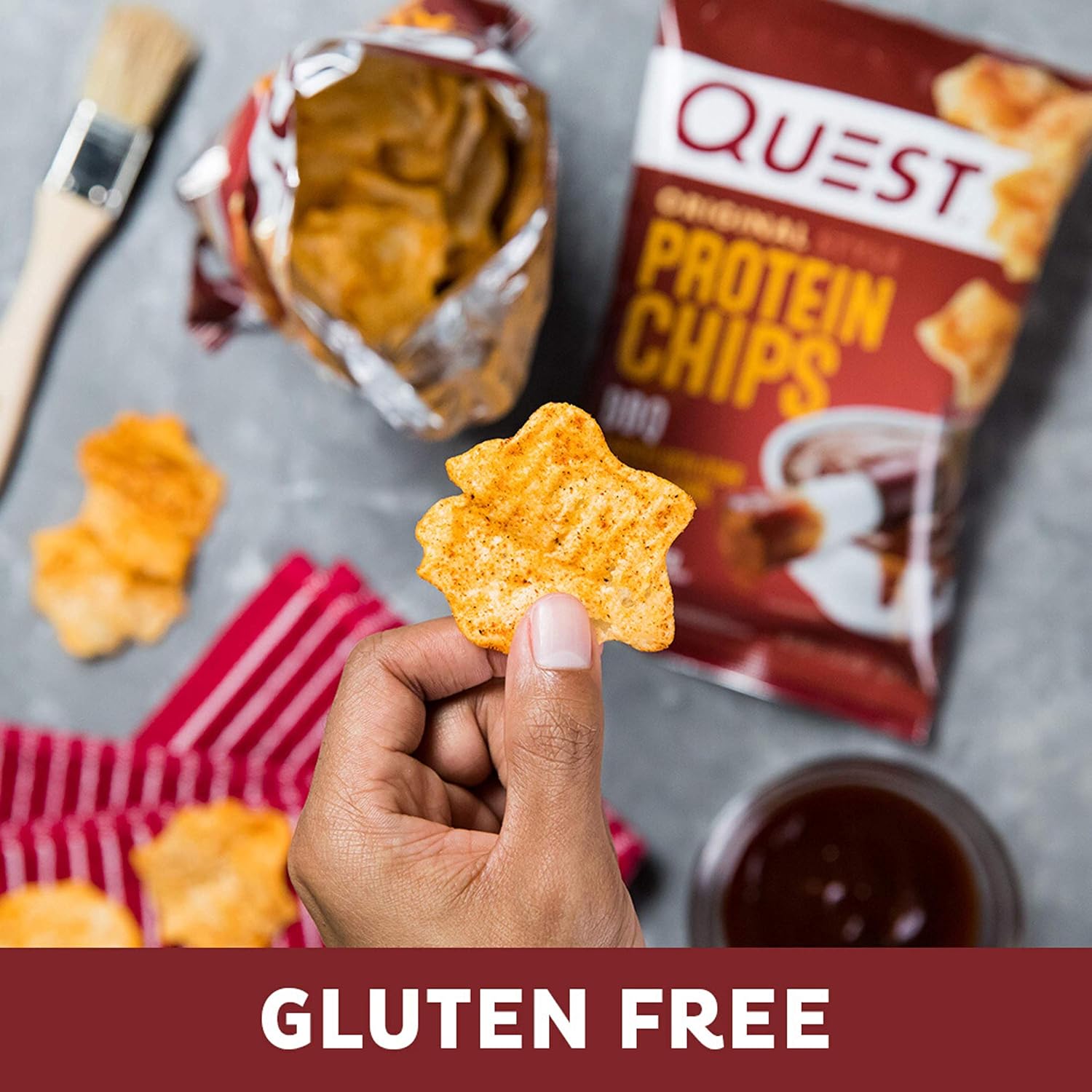 Quest Nutrition Bbq Protein Chips, 19G Protein, 4G Net Carb, Low Carb, Gluten Free, 1.1 Oz (Pack Of 12)