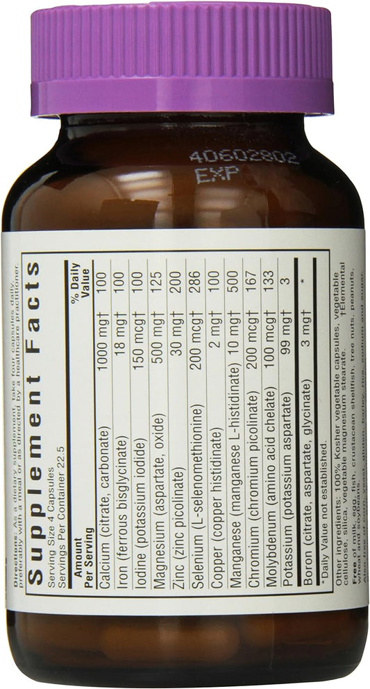 BlueBonnet Multi Minerals Plus Boron Vegetarian Capsules, 90 Count (74