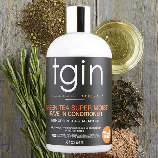 Tgin Green Tea Super Moist Leave-In Conditioner For Natural, Dry, Curly Hair - Moist Collection 13 Oz