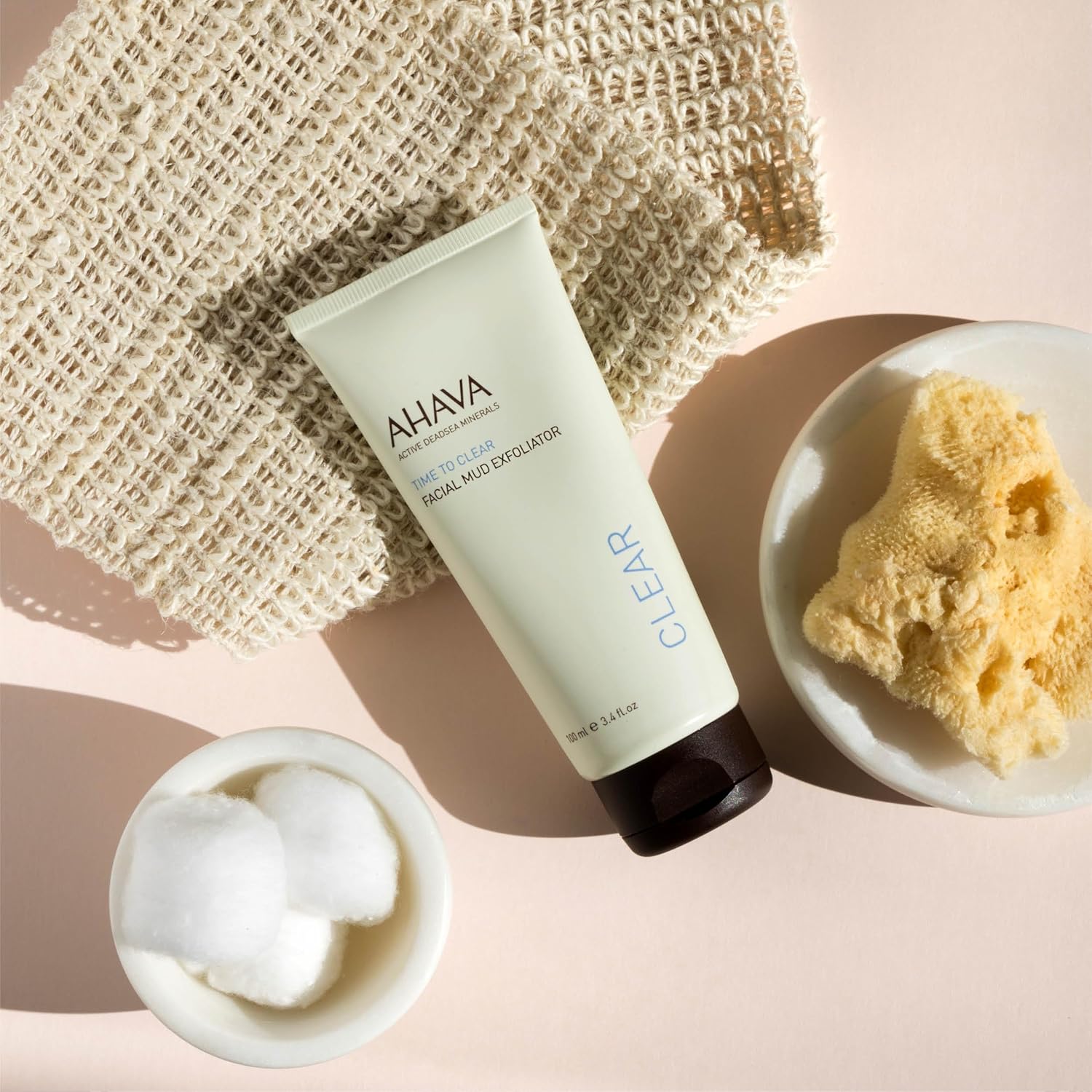 Ahava Time To Clear Facial Mud Exfoliator - Gentle Mud-Based Scrub To Purify, Exfoliate & Fresh The Skin, Unveils Radiant, Boosts Skincare Absorption, With Osmoter, Vitamin E & Dead Sea Mud, 3.4 Fl.Oz : Beauty & Personal Care