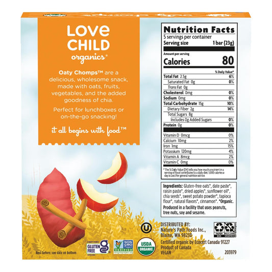 Love Child Organics Oaty Chomps Apple + Sweet Potato, 4 Oz