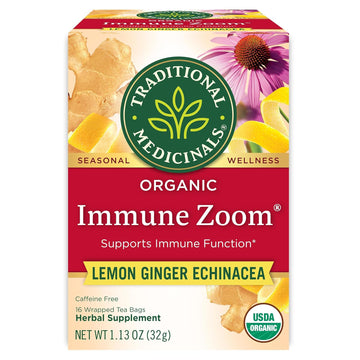 Traditional Medicinals Organic Immune Zoom Lemon Ginger Tea - 16 Ct
