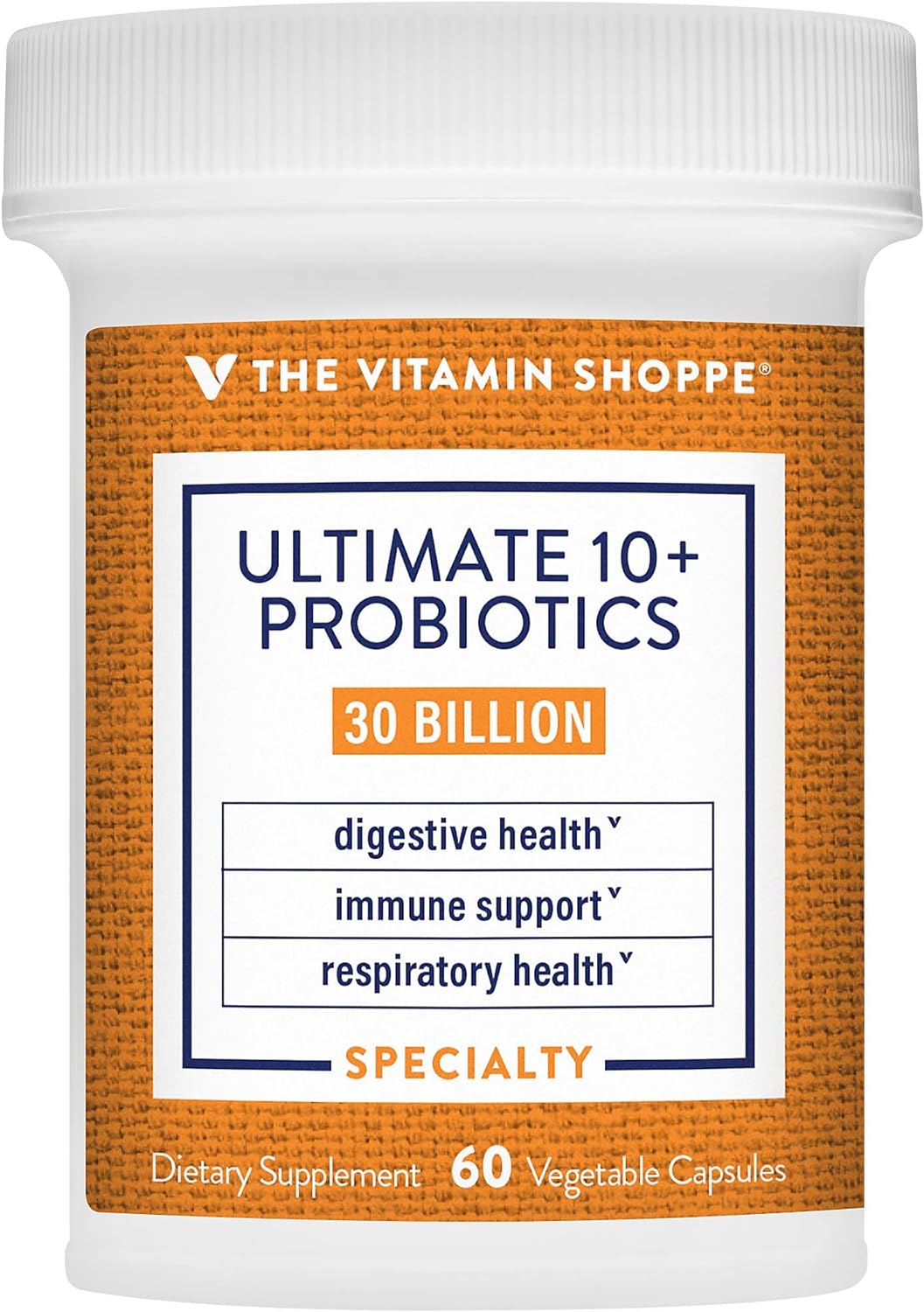 The Vitamin Shoppe Ultimate 10+ Probiotics, 30 Billion CFUs for Digestive Health, Immune Support and Respiratory Health (60 Vegetable Capsules) : Health & Household