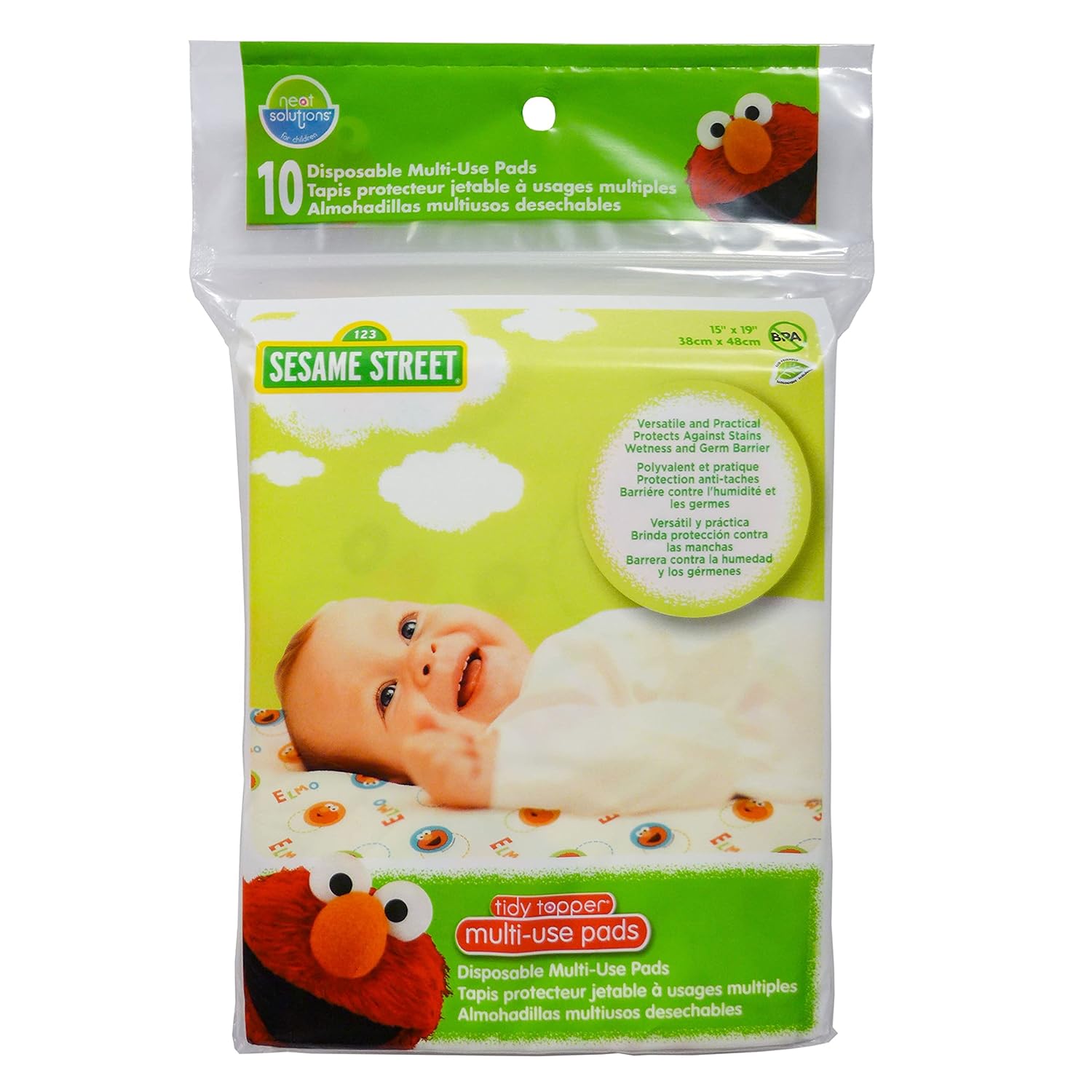 Neat Solutions Sesame Street Potty Topper Disposable Toilet Seat Cover With Adhesive Strips For On-The-Go Protection, 10 Count
