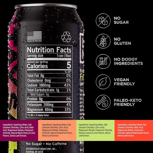 Lmnt Sparkling Electrolyte Drink - Grapefruit Salt | 12-Count