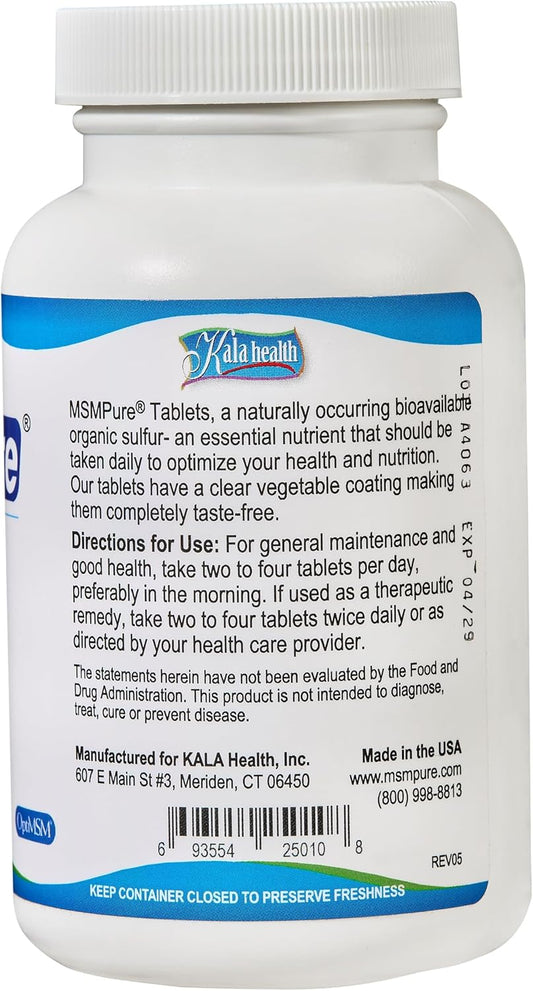 Kala Health Msmpure Advanced Joint Support Tablets – Glucosamine, Chondroitin, Optimsm, Ester-C & Manganese For Joint Health, Flexibility & Mobility – Vegetarian-Sourced Glucosamine, 120 Count