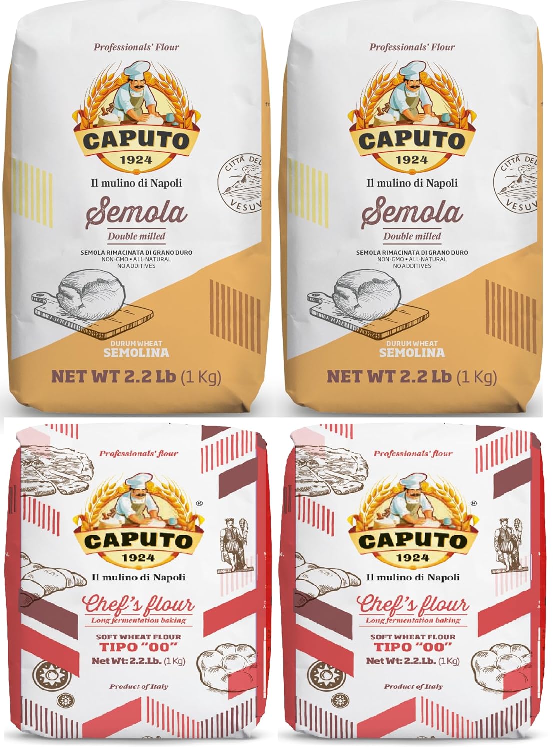 Molino Antimo Caputo '00' Flour + Semola Flour (4 Bags)