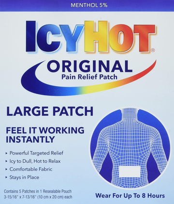 Icy Hot Original Medicated Pain Relief Patch, Large, 5 Count