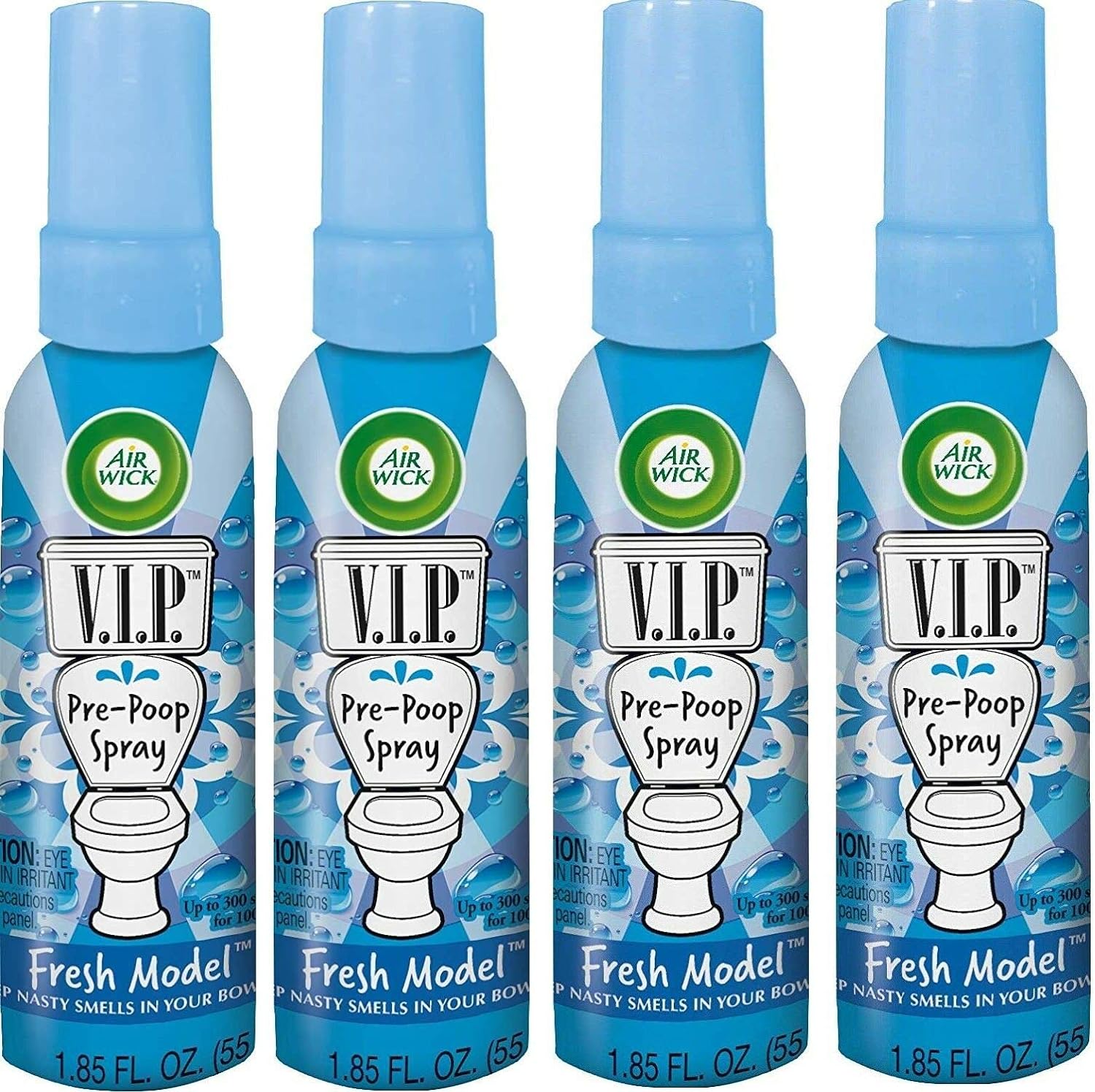 Air Wick V.I.P. Pre-Poop Toilet Spray | Rosy Starlet Scent | Contains Essential Oils | Travel Size Air Freshener | Up to 100 uses - 1.85 Ounce (Pack of 4)