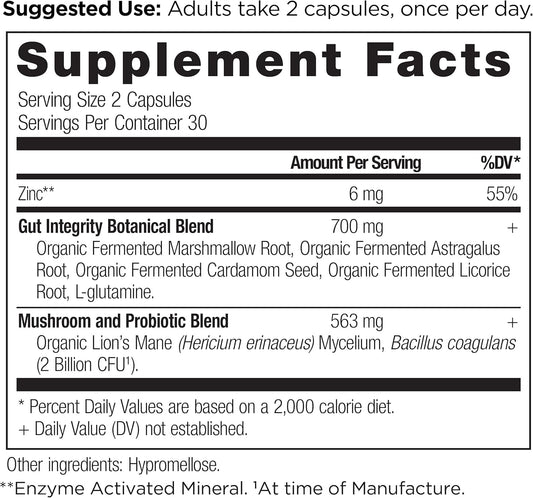 Gut Health Supplement By Ancient Nutrition Leaky Gut Capsules, 60Ctformulated With Licorice Root, Astragalus, Marshmallow, And L-Glutamine, Gluten Free, Paleo And Keto Friendly, 60 Ct