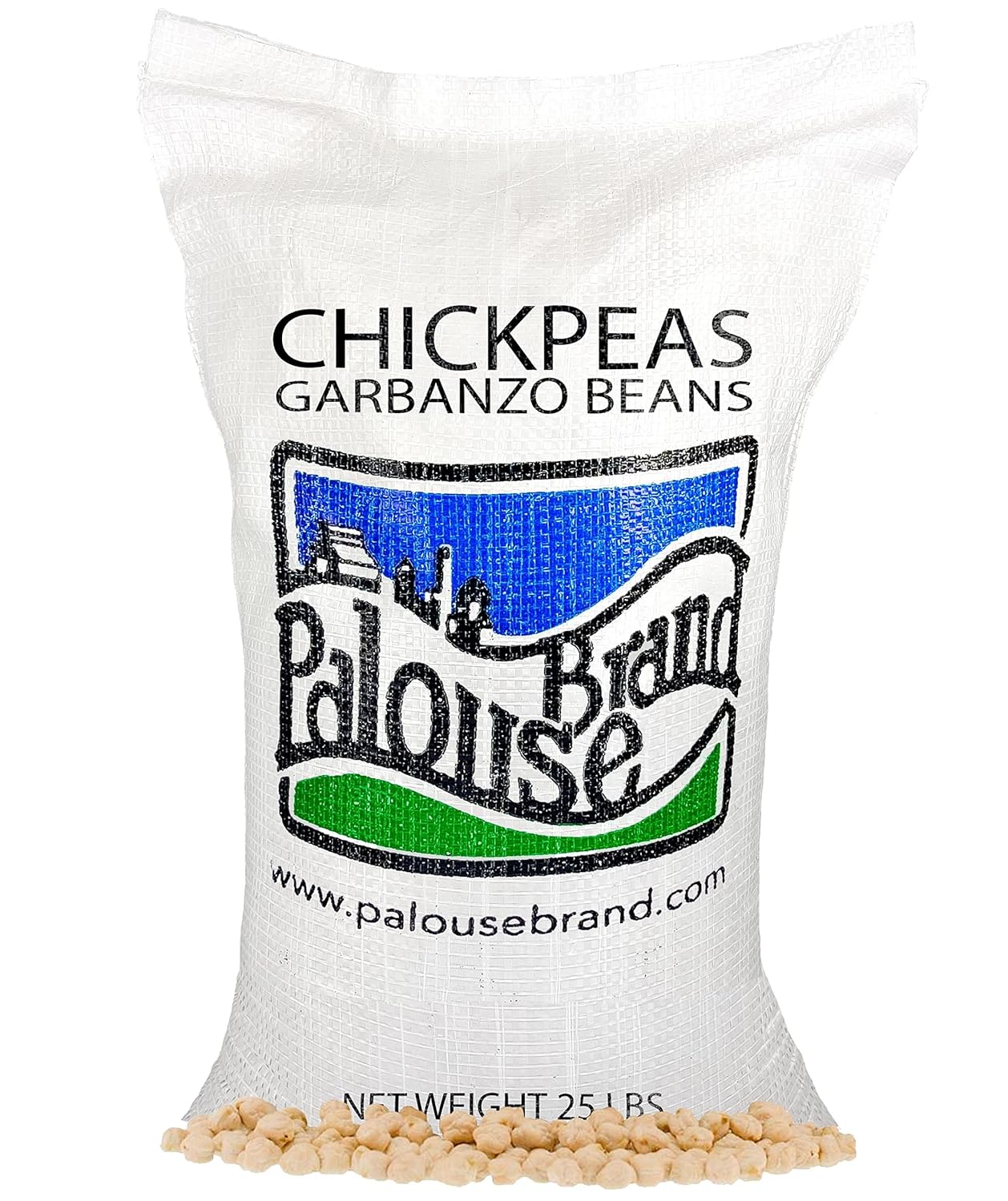 Dried Chickpeas | Garbanzo Beans Dry | 25 lbs Bulk | Family Farmed in Washington State | 100% Desiccant Free | Sproutable | Non-GMO Project Verified | Kosher | Poly Bag