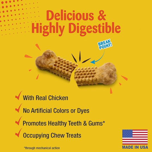 Nylabone Nubz Natural Edible Chew Treats For Dogs, Made In Usa, Chicken Flavor, Large - Up To 50 Lbs. (20 Count)