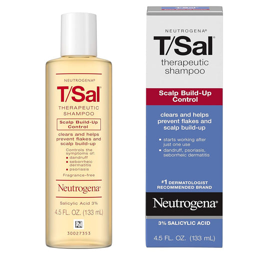 Neutrogena T/Sal Therapeutic Scalp Shampoo For Scalp Build-Up Control With 3% Salicylic Acid, Scalp Treatment For Dandruff, Scalp Psoriasis & Seborrheic Dermatitis Relief, 6 X 4.5 Fl. Oz