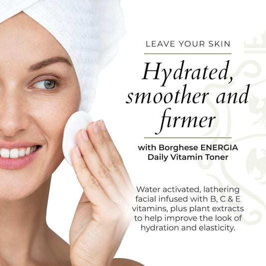 Borghese Energia Daily Vitamin Toner - Facial Toner With Vitamin C, B, & E, Niacinamide & Plant Extracts For Skin Tone & Texture, For All Skin Types