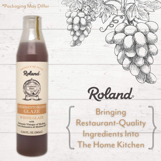 Roland Foods White Balsamic Vinegar Glaze of Modena, Specialty Imported Food, 12.84 Fl Oz Bottle