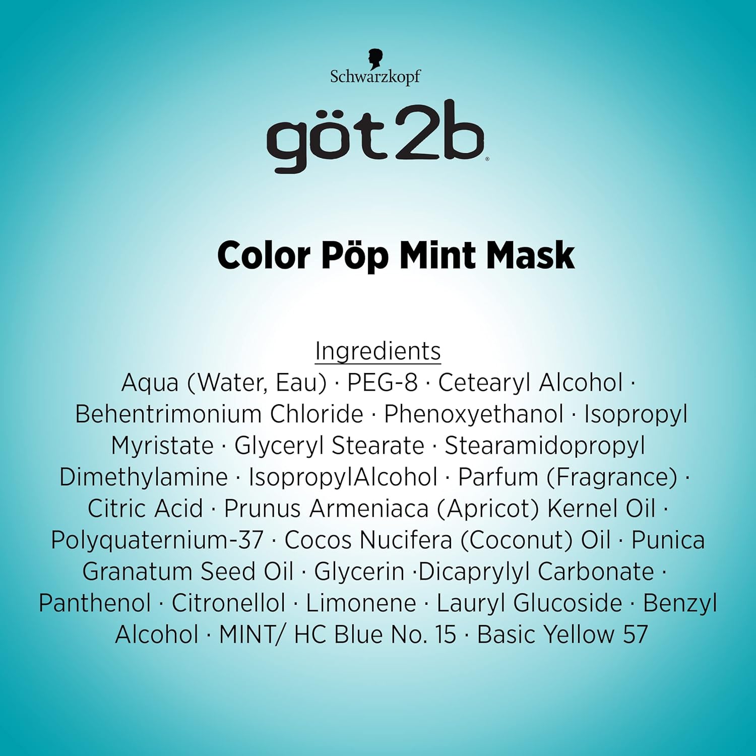 Got2B Color Pop Semi-Permanent Hair Color Mask, Mint, 5.1 oz : Beauty & Personal Care