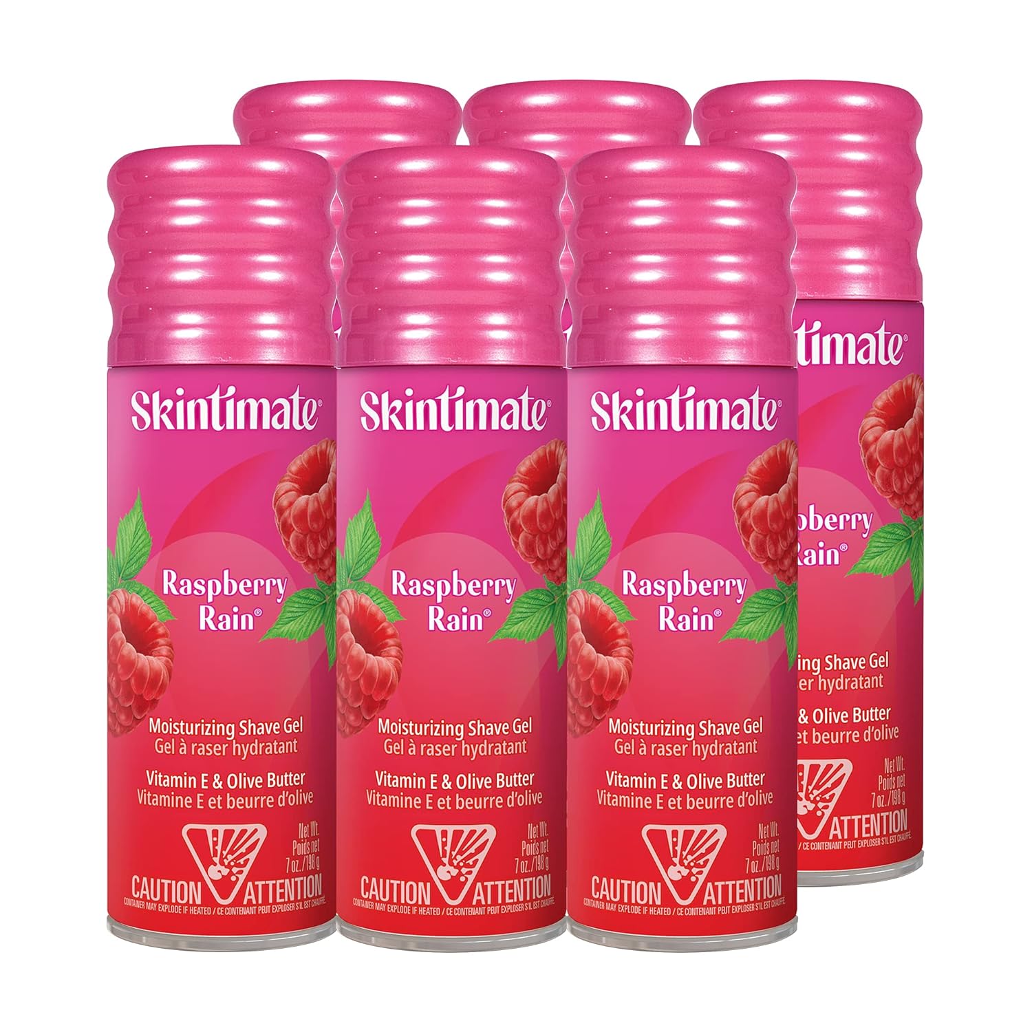 Skintimate Raspberry Rain Shave Gel For Women, 6 Pack | Skintimate Shaving Cream For Women, Womens Shaving Cream, Shave Cream, Shaving Foam, Womens Shave Gel, Pack Of 6, 7Oz Each