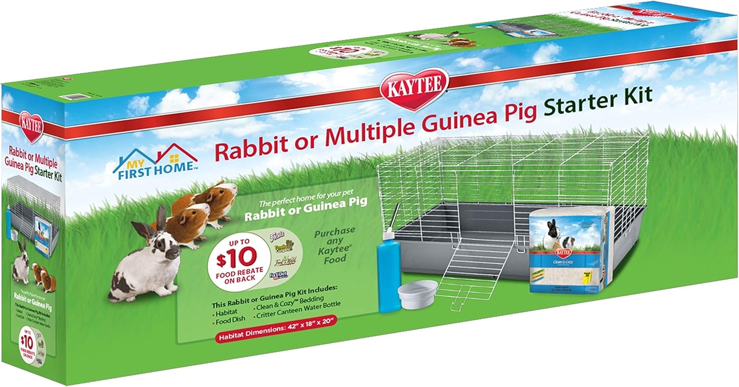 Kaytee My First Home Starter Kit Habitat For Pet Rabbits Or Multiple Guinea Pigs (Set)