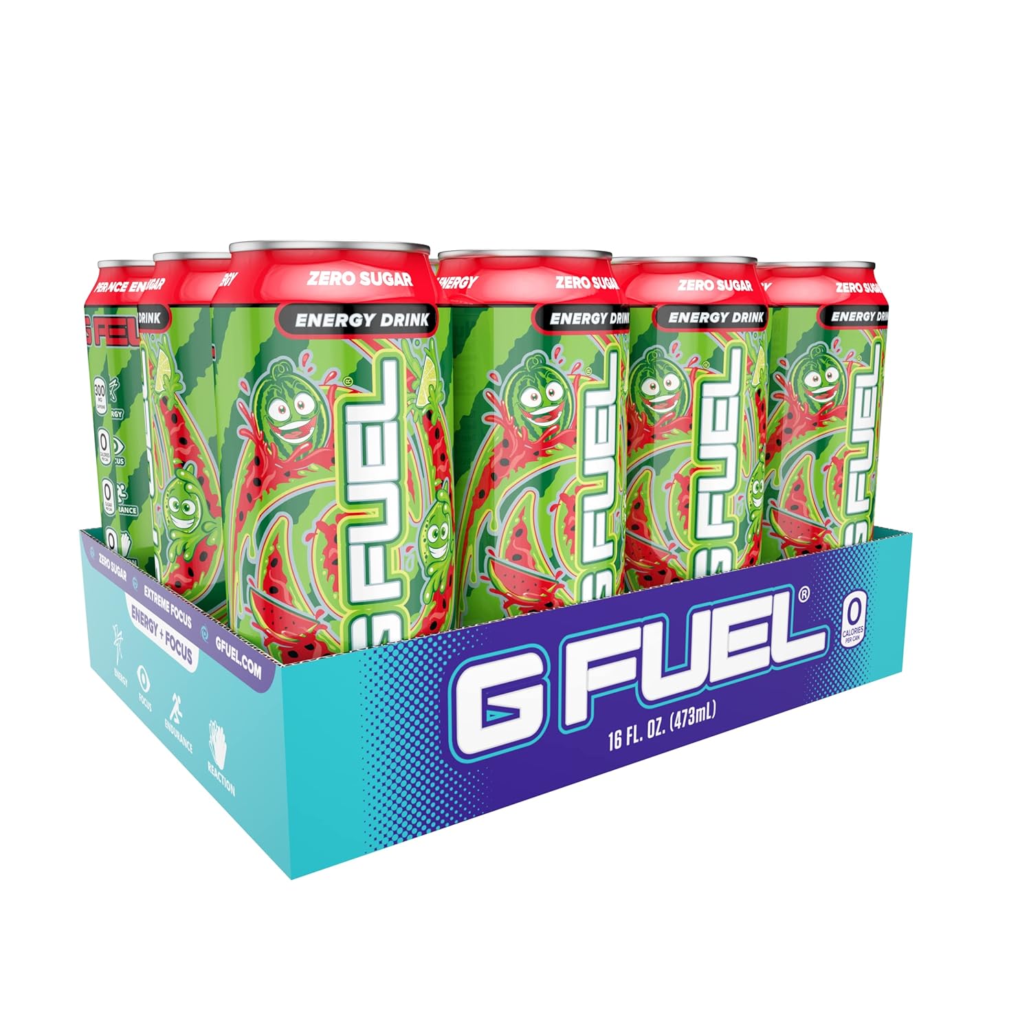 G Fuel Watermelon Limeade Energy Drink, 16 Oz Can, 12-Pack Case