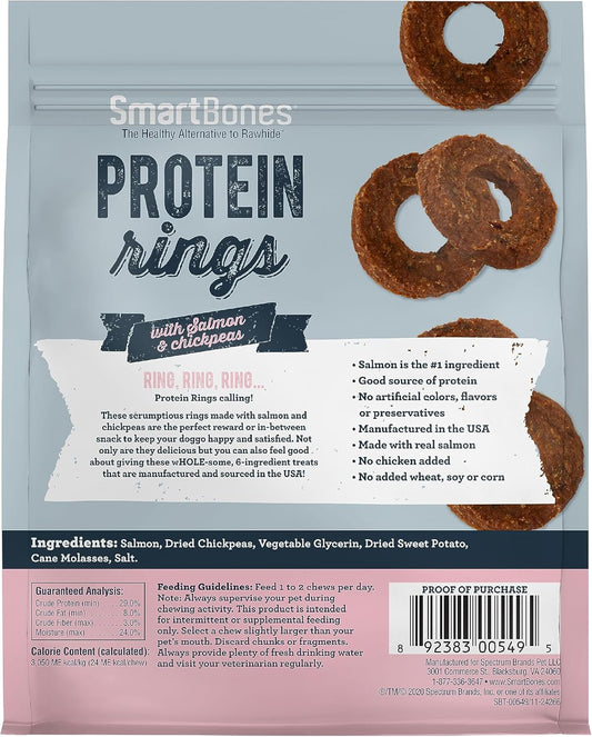 Smartbones Protein Rings With Real Salmon And Chickpeas, 5 Oz