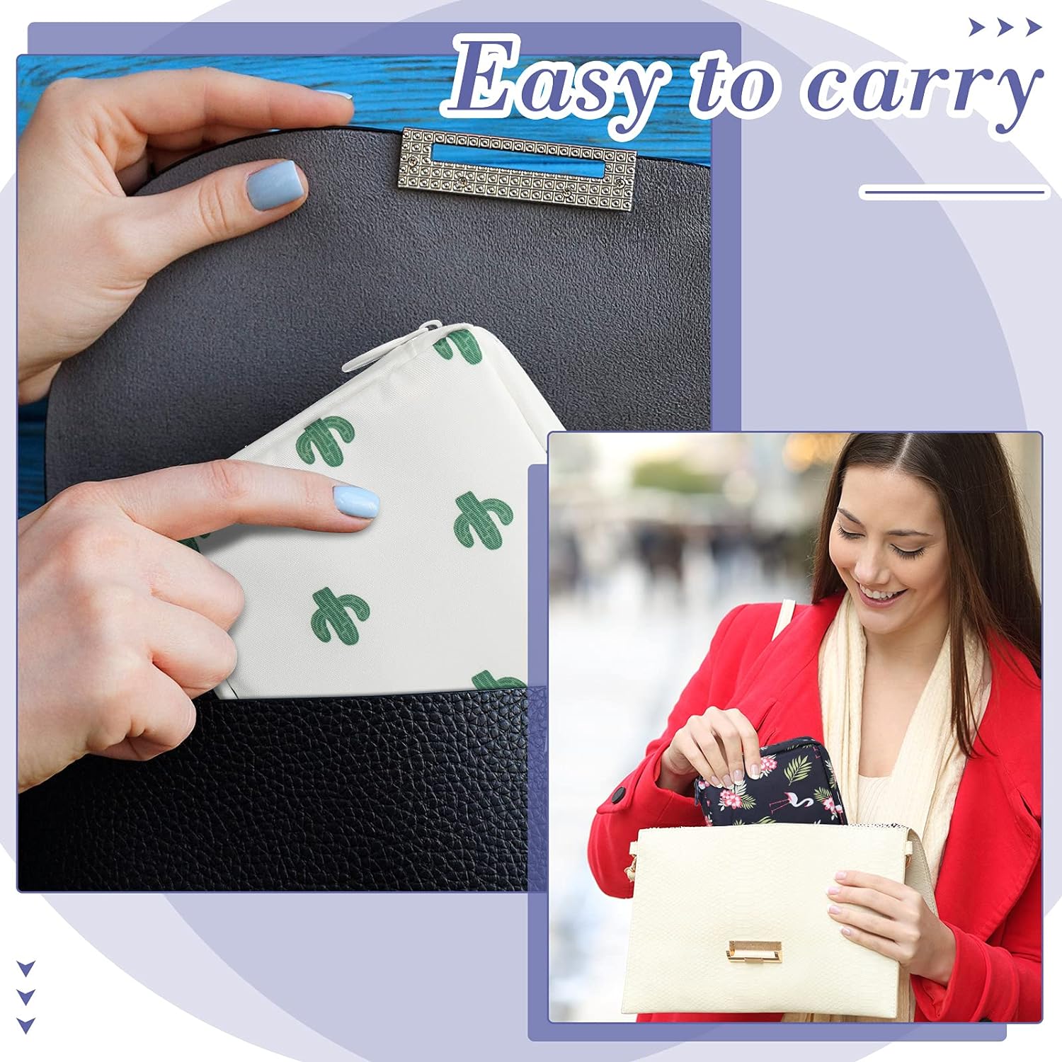 4 Pieces Sanitary Napkin Storage Bags Period Bag for Teen Girls Pad Bags for Period for School Sanitary Pouch for Feminine Products Sanitary Pad Storage Bag with Zipper for Teen Girls Women Ladies : Health & Household