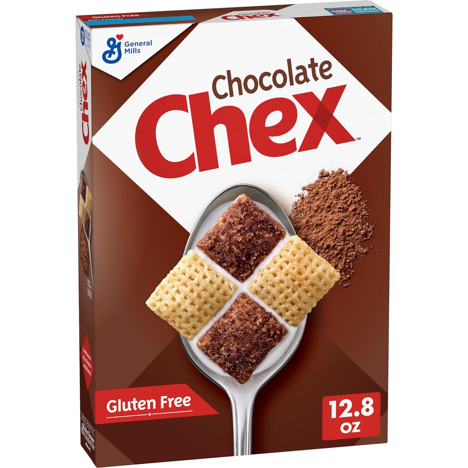 Chocolate Chex Cereal, Gluten Free Breakfast Cereal, Made with Whole Grain, 12.8 oz