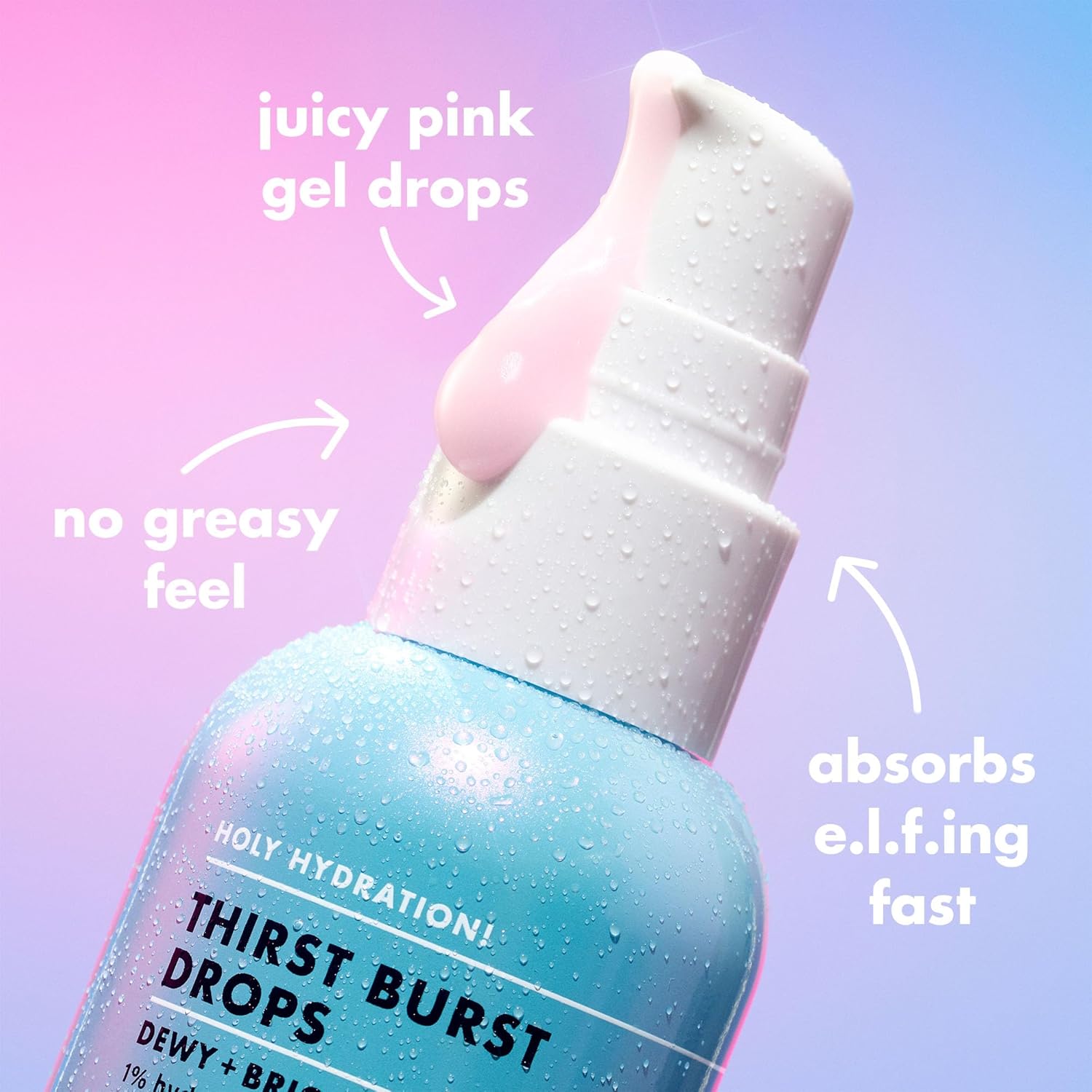 e.l.f. Holy Hydration! Thirst Burst Drops, Gel Serum Drops, For a Dewy, Plump Complexion, Non-Greasy Feel, With Hyaluronic Acid & 5% Niacinamide, Vegan & Cruelty-Free : Amazon.co.uk: Beauty