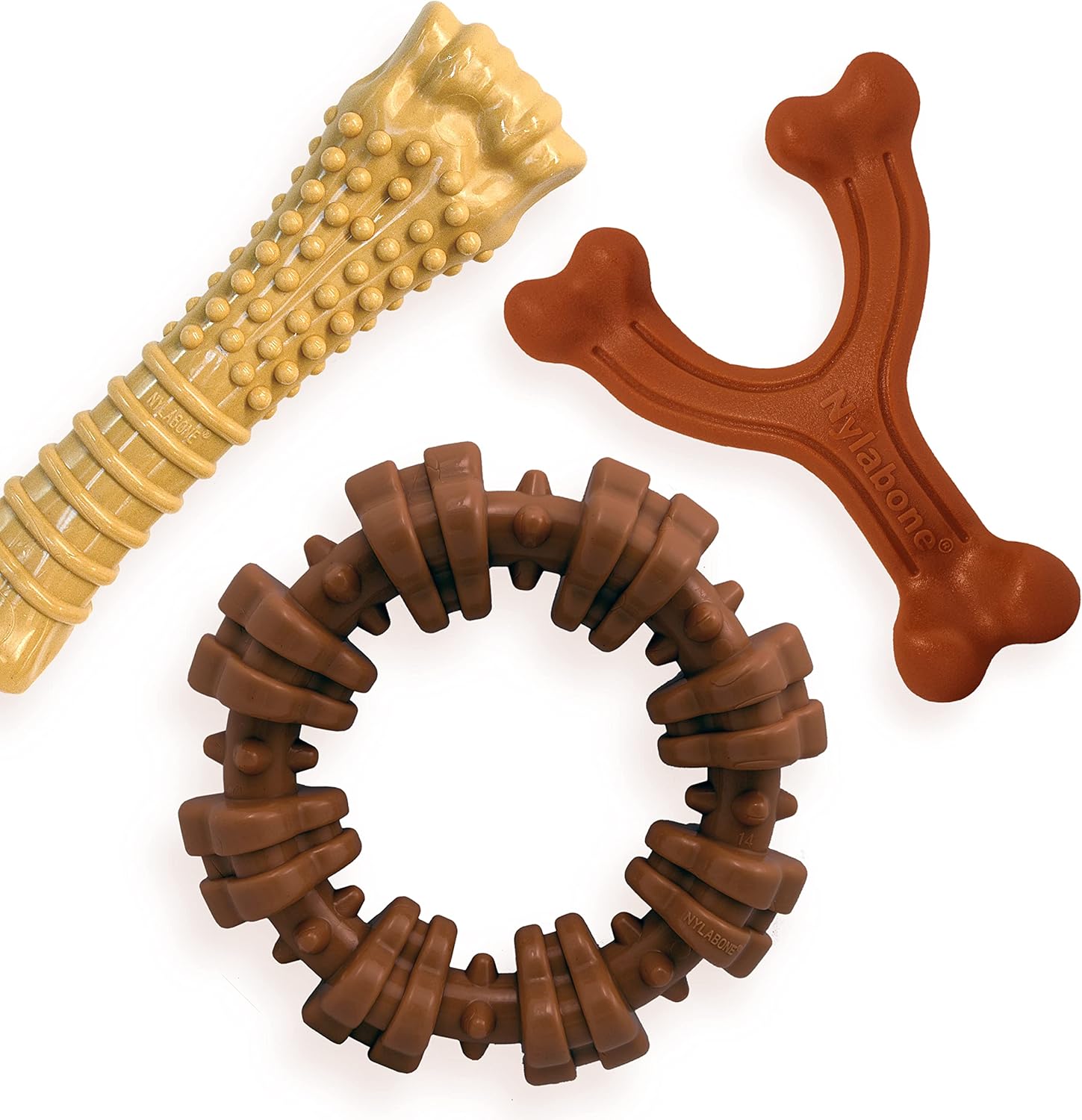 Nylabone Power Chew Customer Favorites Dog Toy Bundle, Indestructible Dog Chew Toys For Aggressive Chewers, 3 Shapes And Flavors, Flavor Medley, Large/Giant (3 Count)