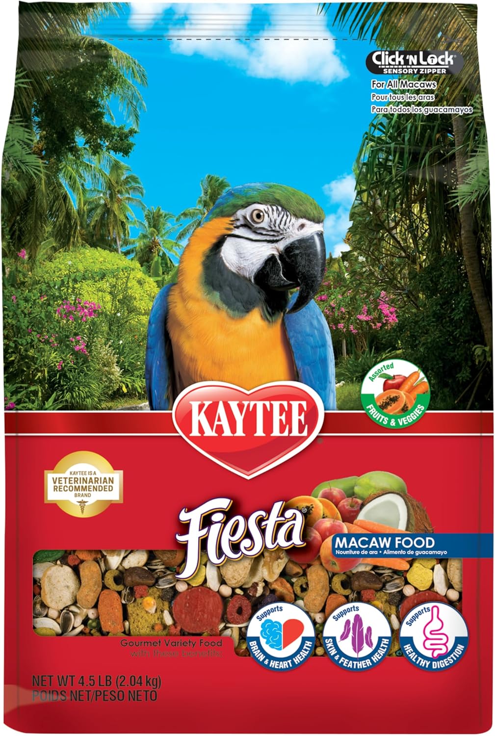 Kaytee Fiesta Macaw Pet Bird Food, 4.5 Lb