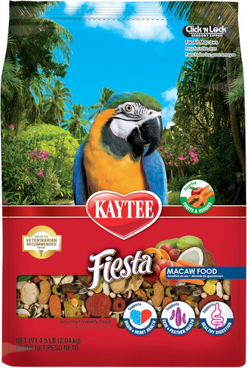 Kaytee Fiesta Macaw Pet Bird Food, 4.5 Lb