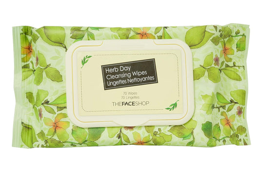 The Face Shop Herb Day 365 Cleansing Wipes - Make Up Remover Face Wipes with Rosemary Extract - Non-Irritating - Refreshing, Brightening, Moisturizing - Korean Skin Care Make Up Wipes : Beauty & Personal Care