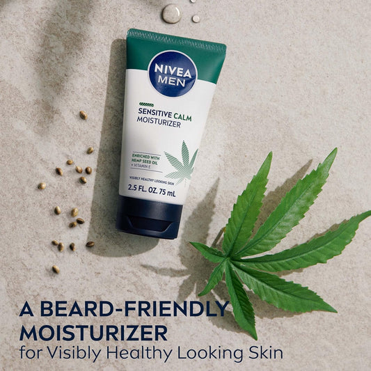 Nivea Men Sensitive Calm Moisturizer With Hemp Seed Oil And Vitamin E, 3 Pack Of 2.5 Fl Oz Tubes