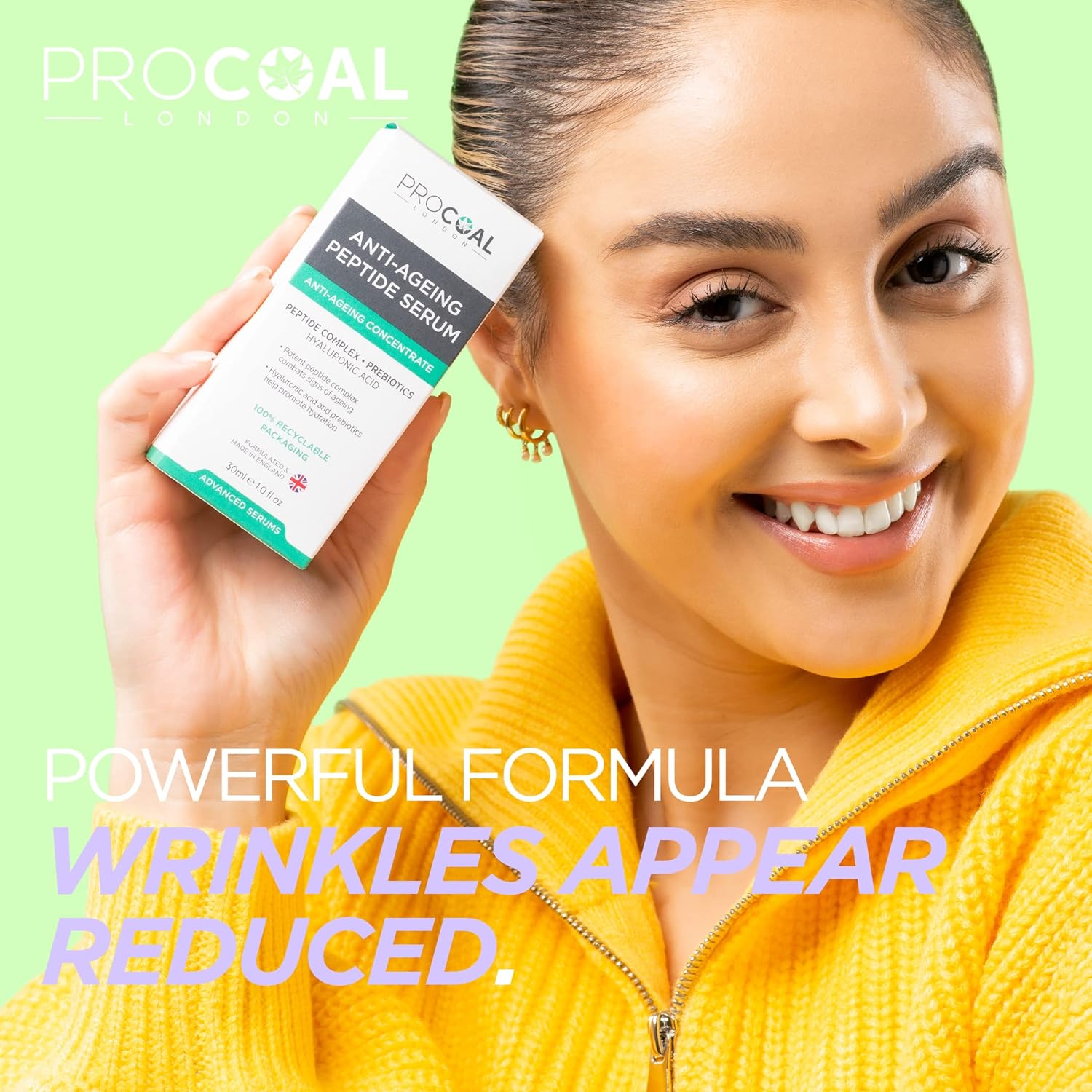 Argireline Serum, Peptide & Hyaluronic Acid Serum 30ml by Procoal - Face Serum With Acetyl Hexapeptide-8, 100% Recyclable Packaging, Vegan, Made in UK : Amazon.co.uk: Beauty