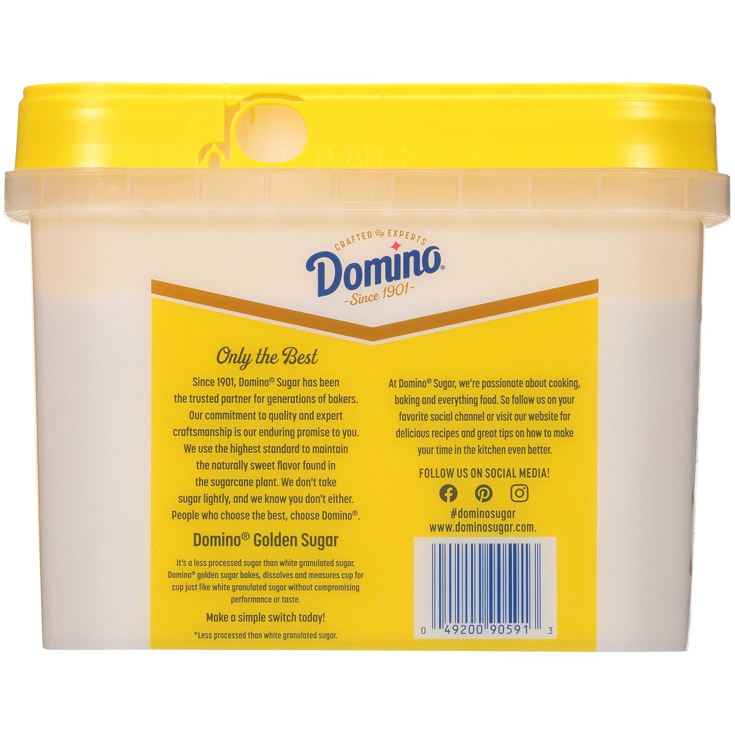 Domino Golden Granulated Sugar, 3.125 Lb Easy Baking Tub