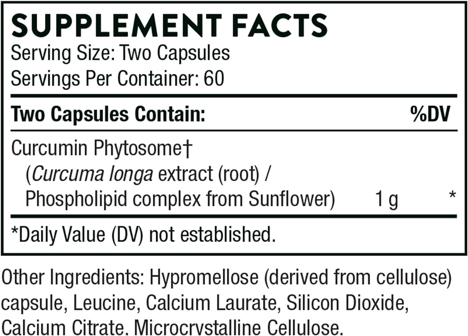 Thorne Curcumin Phytosome 1000 mg (Meriva) - Clinically Studied, High Absorption - Supports Healthy Inammatory Response in Joints, Muscles, GI Tract, Liver, and Brain - 120 Capsules - 60 Servings