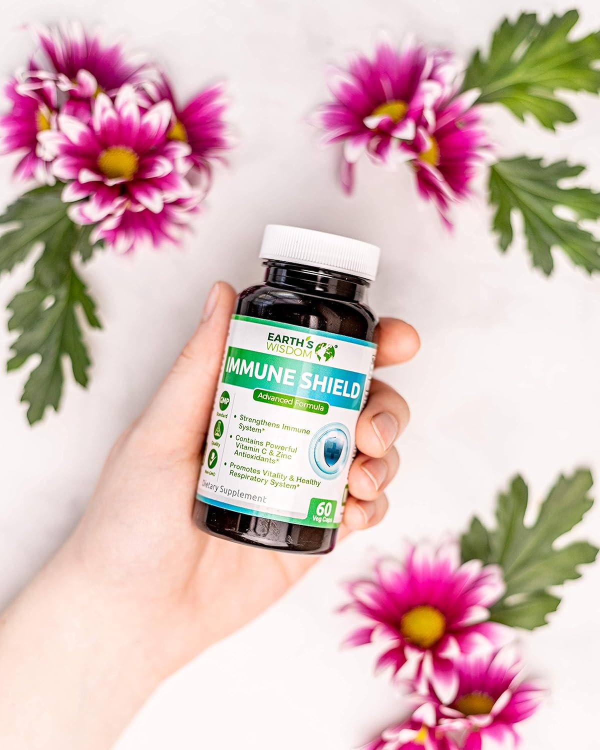 Vitamin D3 5000 Iu Vitamin C 1000Mg Zinc 50Mg - Immune Support Supplement Adults With Elderberry Echinacea Garlic Lysine Turmeric Ginger Propolis Pepper Gluten Free 60 Non-Gmo Capsules : Health & Household