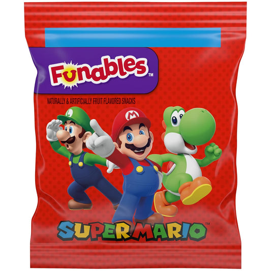 Funables Fruity Snacks, Super Mario, Assorted Fruit, Flavored Snacks, 0.8 Oz 10 Ct