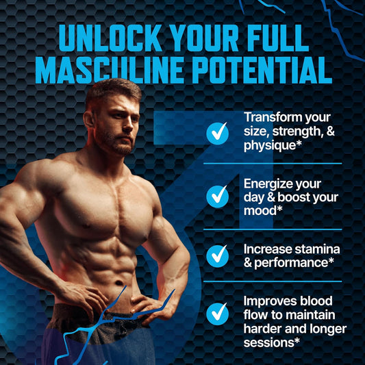 Testosterone Booster Gummies, Male Enhancing Supplement, Add 2 In” Enlargement Gummies For Men , Male Enhancement Chews Energy, Strength, Stamina, Endurance, Performance, Natural Blue Berry Chews