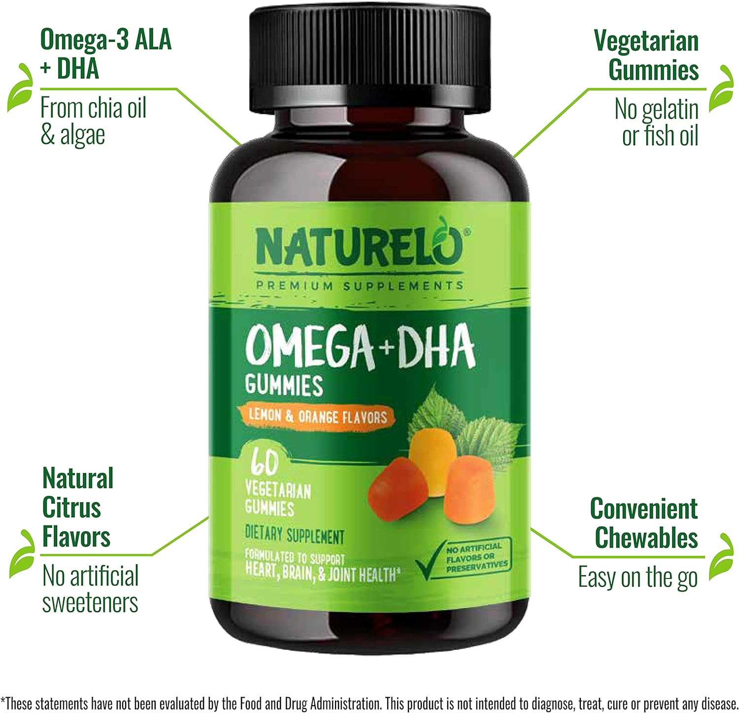NATURELO Vegetarian DHA and Omega 3 Supplement from Algae and Chia See