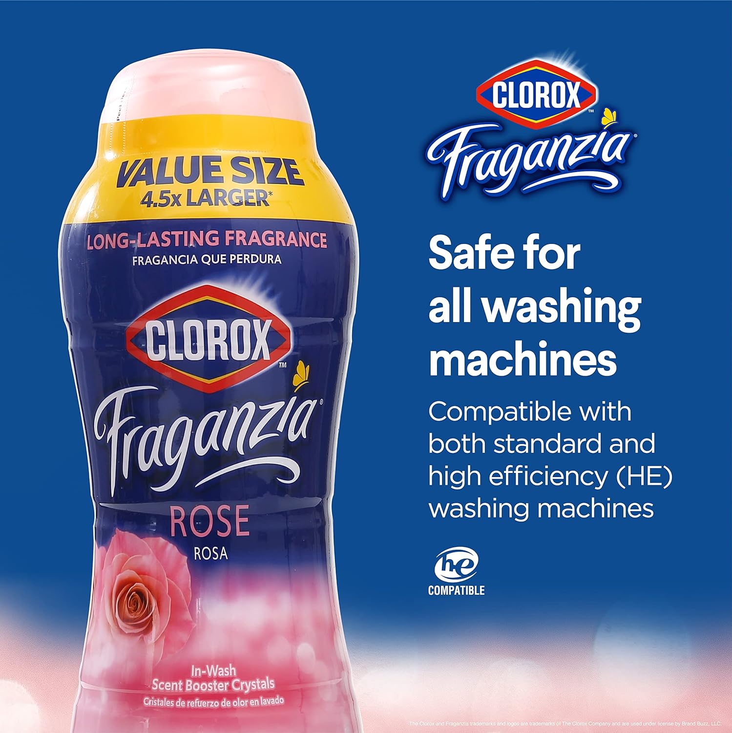 Clorox Fraganzia In-wash Scent Booster Crystals in Rose Scent, 70oz | Laundry Scent Booster Crystals | In-wash Scent Booster for Fresh Laundry in Rose Scent 70 Ounce Crystals : Everything Else