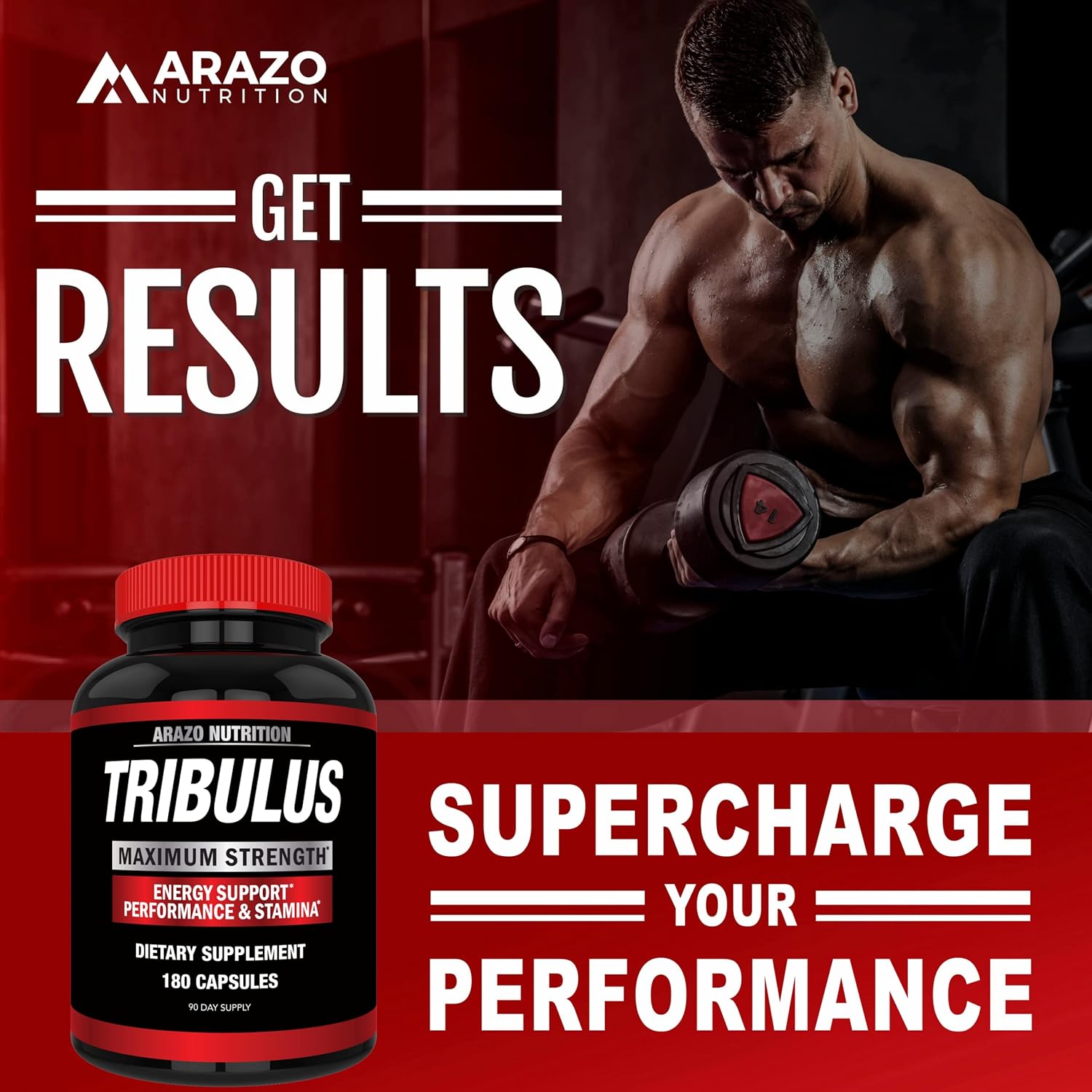Arazo Nutrition Tribulus Terrestris 1500mg Extract Powder – 180 Capsules - Energy Booster with Estrogen Blocker : Health & Household