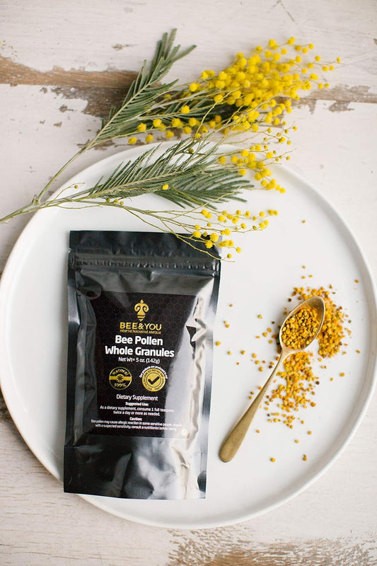 Bee And You Bee Pollen Granules, 5Oz Bag, 100% Pure, Natural Supplement, Antioxidants, Proteins, Vitamins, Amino Acids, For Adults, Women, Men