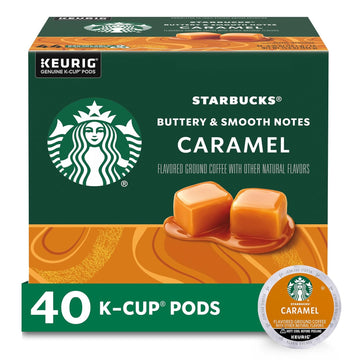 Starbucks K-Cup Coffee Pods—Caramel Flavored Coffee—100% Arabica—1 Box (40 Pods)