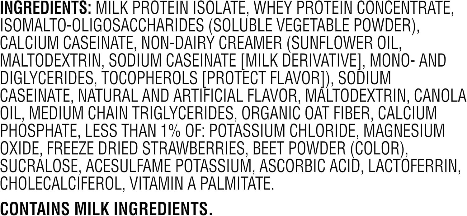 Muscle Milk Genuine Protein Powder, Strawberries ‘N Crème, 1.93 Pounds, 12 Servings, 32g Protein, 3g Sugar, Calcium, Vitamins A, C & D, NSF Certified for Sport, Energizing Snack, Packaging May Vary : Health & Household