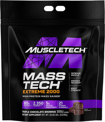 MuscleTech Mass Gainer Protein Powder, Mass-Tech Extreme 2000, Muscle