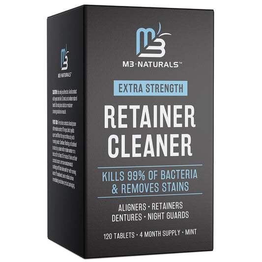 M3 Naturals Retainer Cleaner Tablets 120 And Mouth Guard Bundle